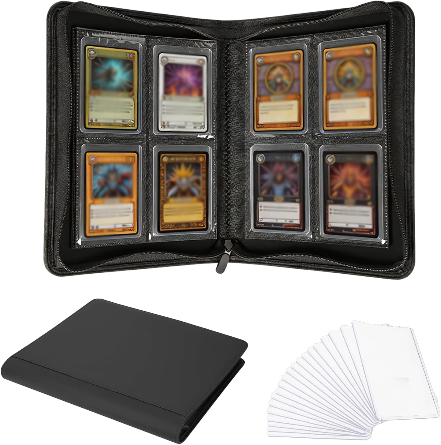Album na karty kolekcjonerskie na 160 Toploaderów, 20 stron z 20 Toploaderami do MTG, TCG, Sports Cards (czarny)