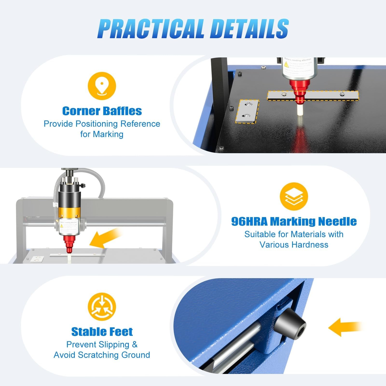 Máquina eléctrica de marcado de metales, 400 W, marcaje por micropuntos, velocidad de marcado 50 mm/s, profundidad 0,05 mm-1 mm, para placas de identificación industriales, chapas metálicas y joyería