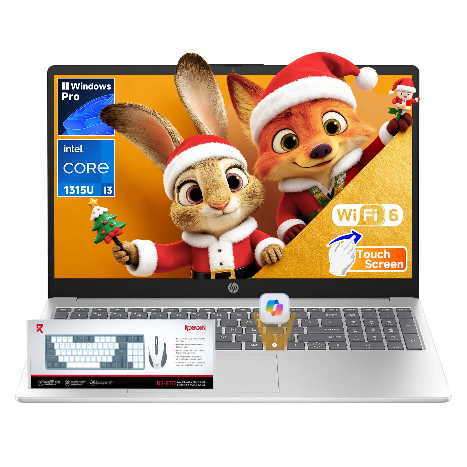 2026 15.6" Touchscreen Laptop, Intel i3-1315U(Up to 4.5GHz), 32GB RAM+1TB SSD, Win 11 Home, Wi-Fi 6, AI Copilot, Anti-Glare Display for Business & School,Patented KB Kit