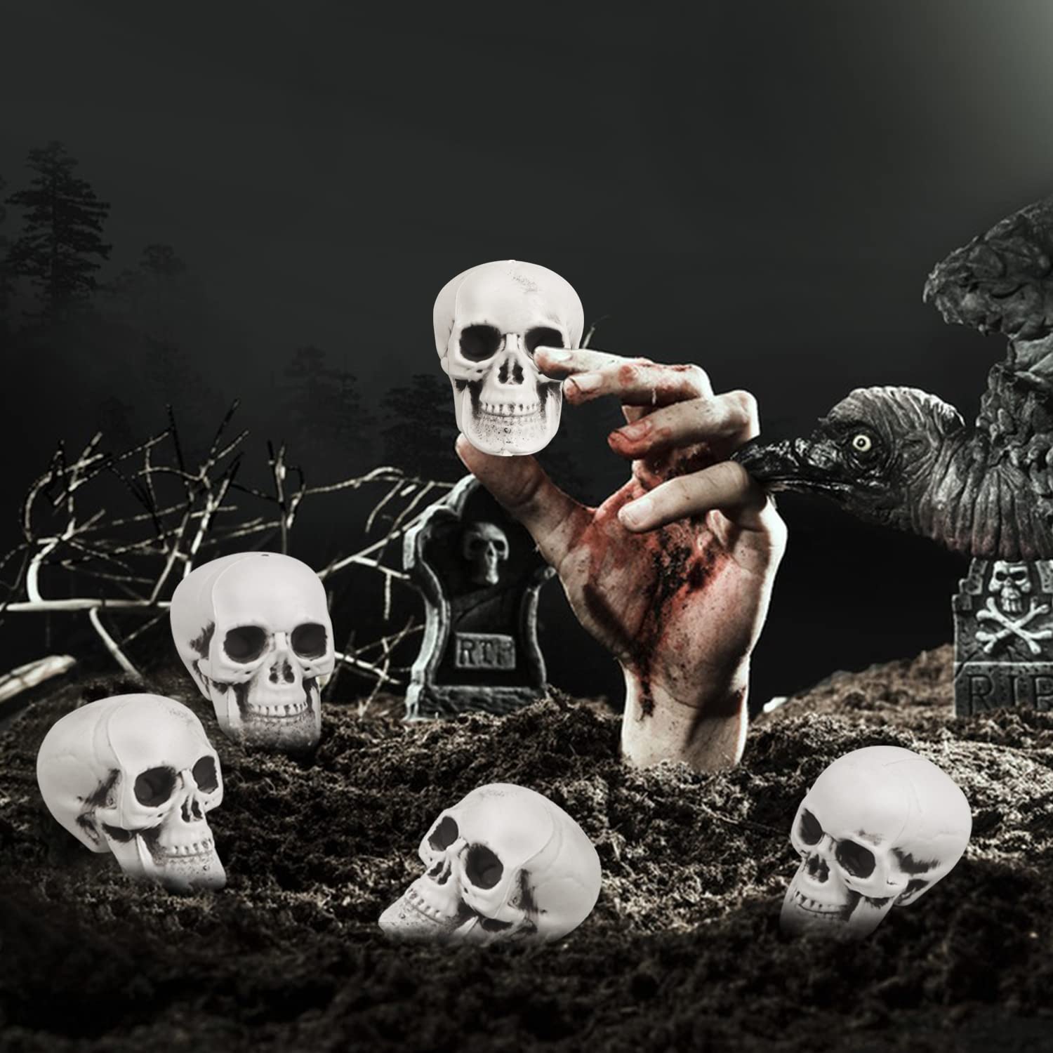 Matite Halloween 20 Pezzi Mini Teschi, Testa Di Scheletro Piccola Per  Decorazione Decorazioni Torta Halloween, image size:1500x1500