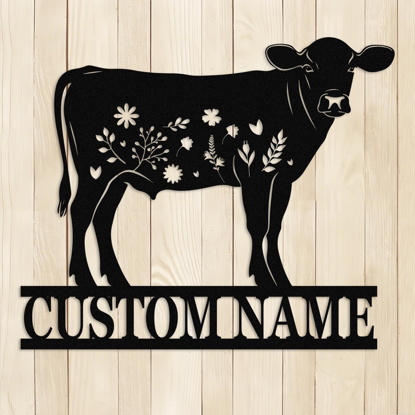 Met5kdm Cow-1 Custom Cow Metal Sign,Personalized Cow Farm Name Sign,Cow Ranch Barn Home Farmhouse Decor For Outside,Gift For Farmer