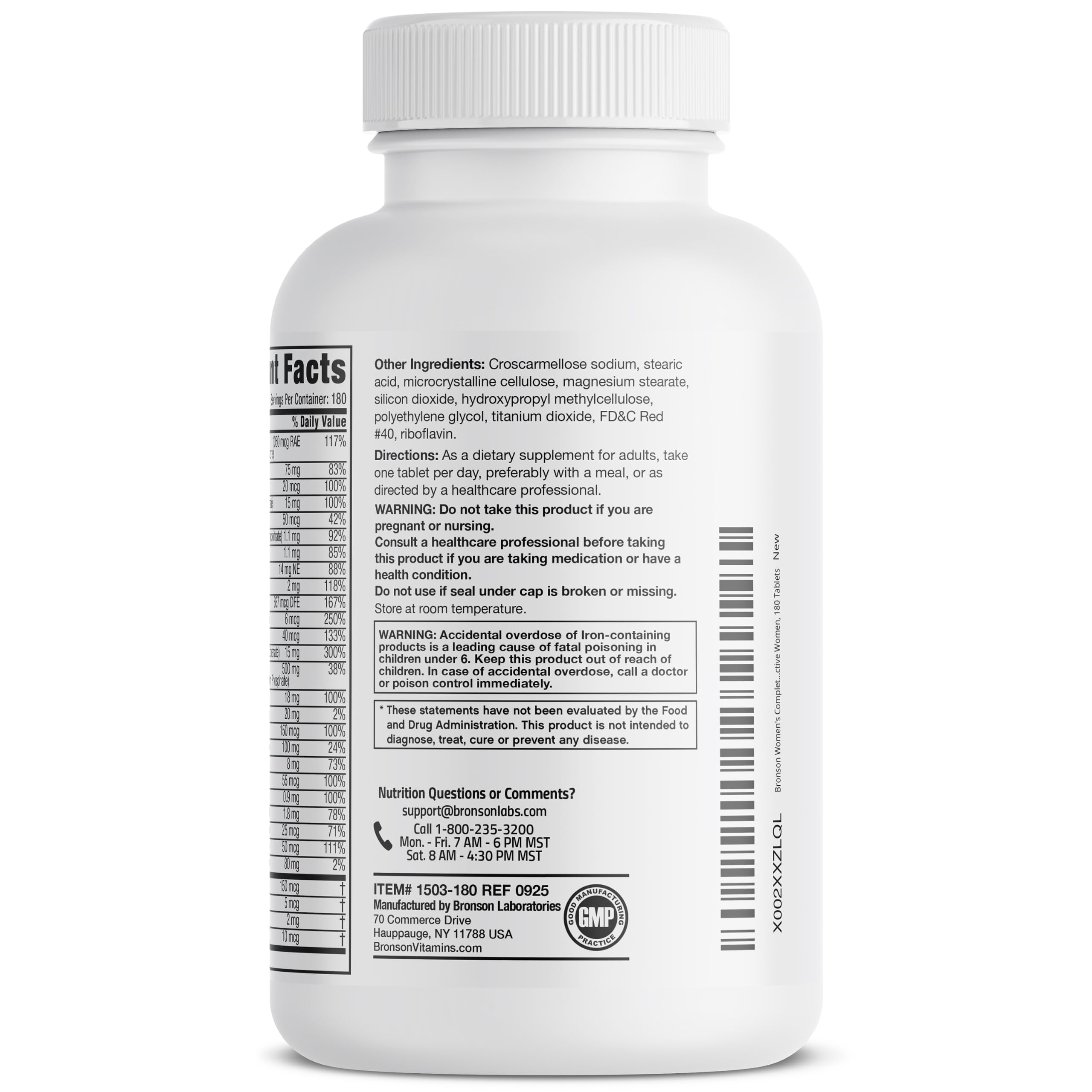 Bronson ONE Daily Women's Complete Multivitamin Multimineral, 180 Tablets — Amazon image 5