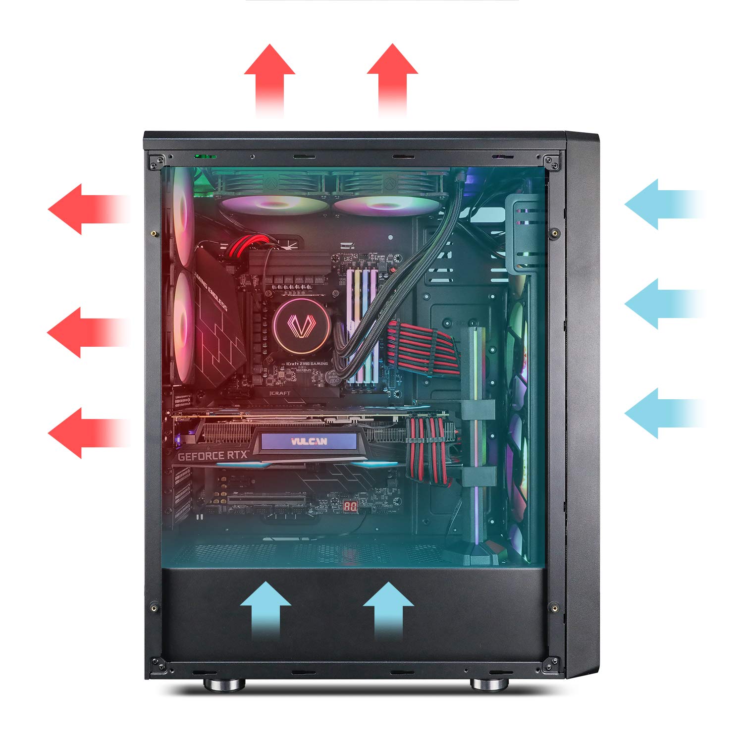 Buy Vetroo MESH6 Mid Tower ATX PC Gaming Case, 6X 120mm ARGB Fans Pre
