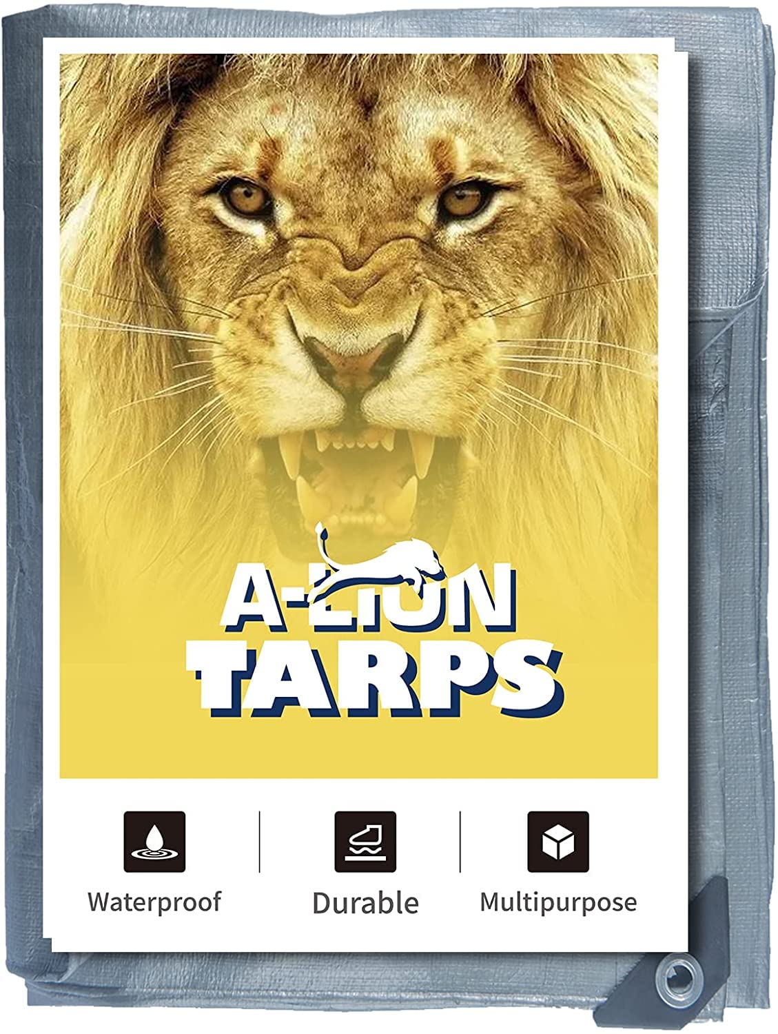 20x30 Heavy Duty Tarp Cove Multi Purpose Protective Cover - Durable, Waterproof, Weather Proof, Rip and Tear Resistant Extra Thick 14 Mil Polyethylene, Silver-black