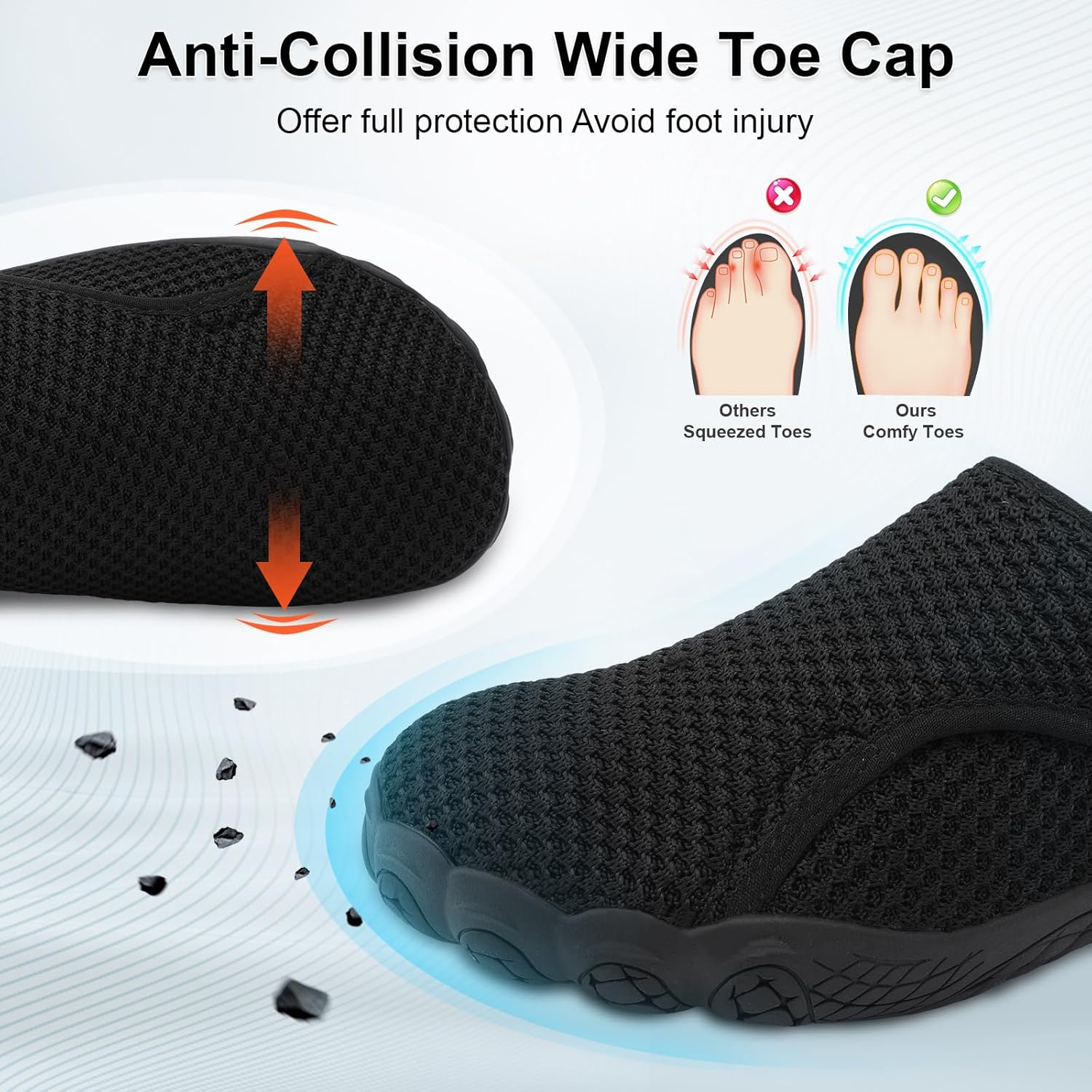 Scurtain Barefoot Walking Shoes for Women Men Adjustable Wide Diabetic Neuropathy Shoe Breathable Zero Drop Minimalist Sneakers Comfortable Slip on Beach Hiking Shoes - Image 3