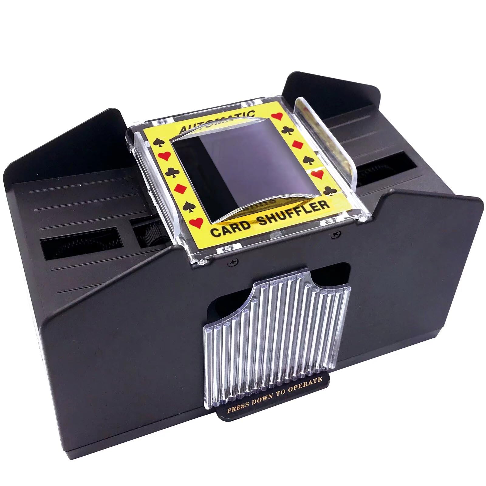 Automatic Card Shuffler, Battery Operated Card Dealer Machine, Electric Casino Card Shuffler for UNO, Blackjack, Texas Hold'em, Home Card Games