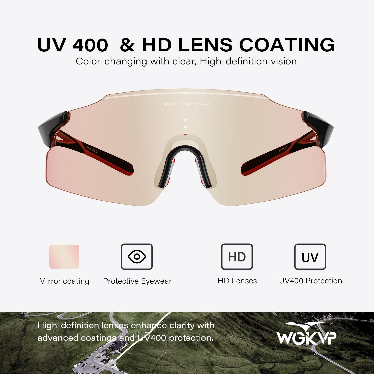 Gafas de sol deportivas polarizadas fotocromáticas sin marco para hombres y mujeres, para conducir, pescar, ciclismo, montaña, protección UV400