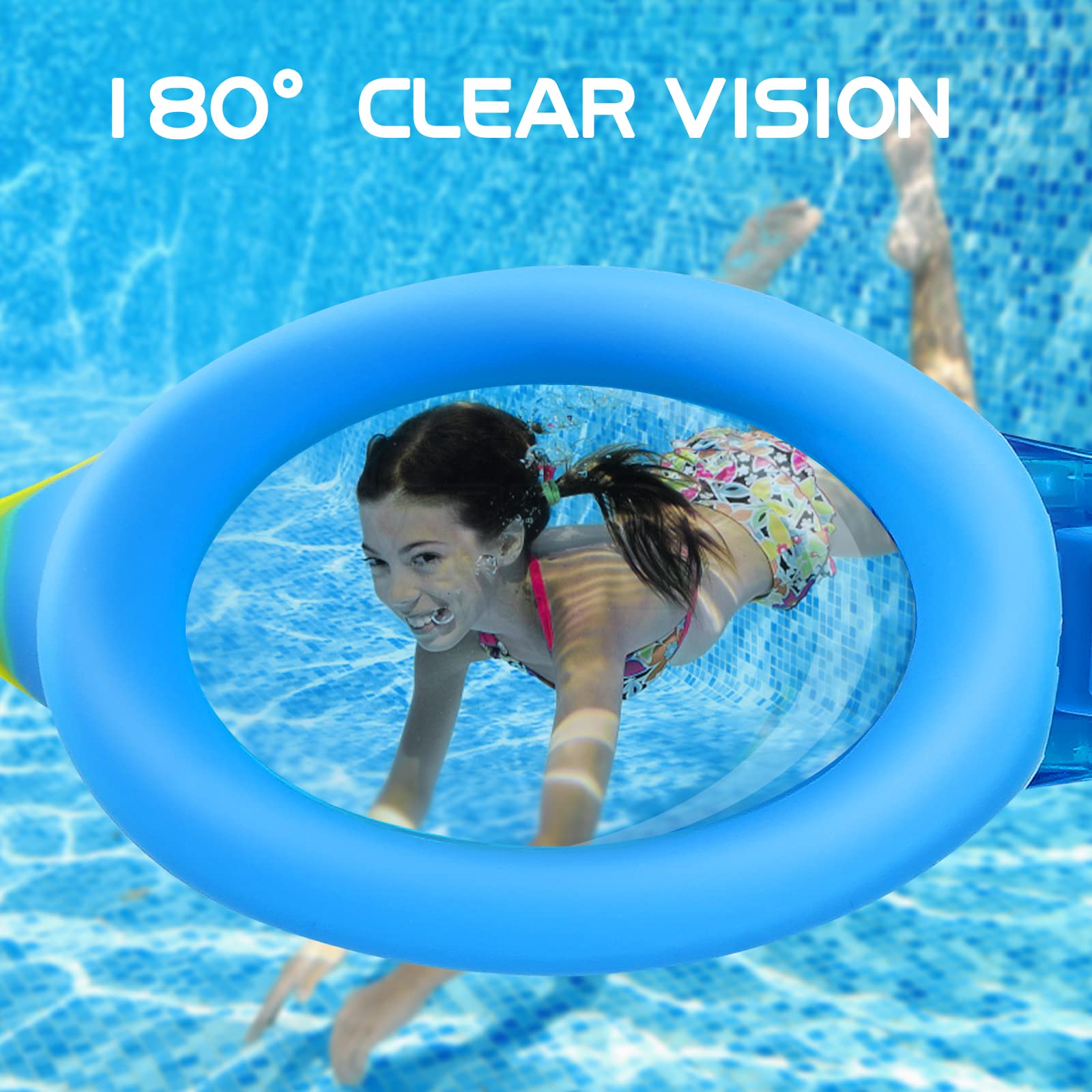 JATEKA Occhialini Nuoto Bambini Unisex Anti-Appannamento Occhiali per Bambina & Ragazzino, Onte nasale Anti-Appannamento, Anti UV, Mirror Lenti HD, Occhialini da Mare/Piscina 4-14