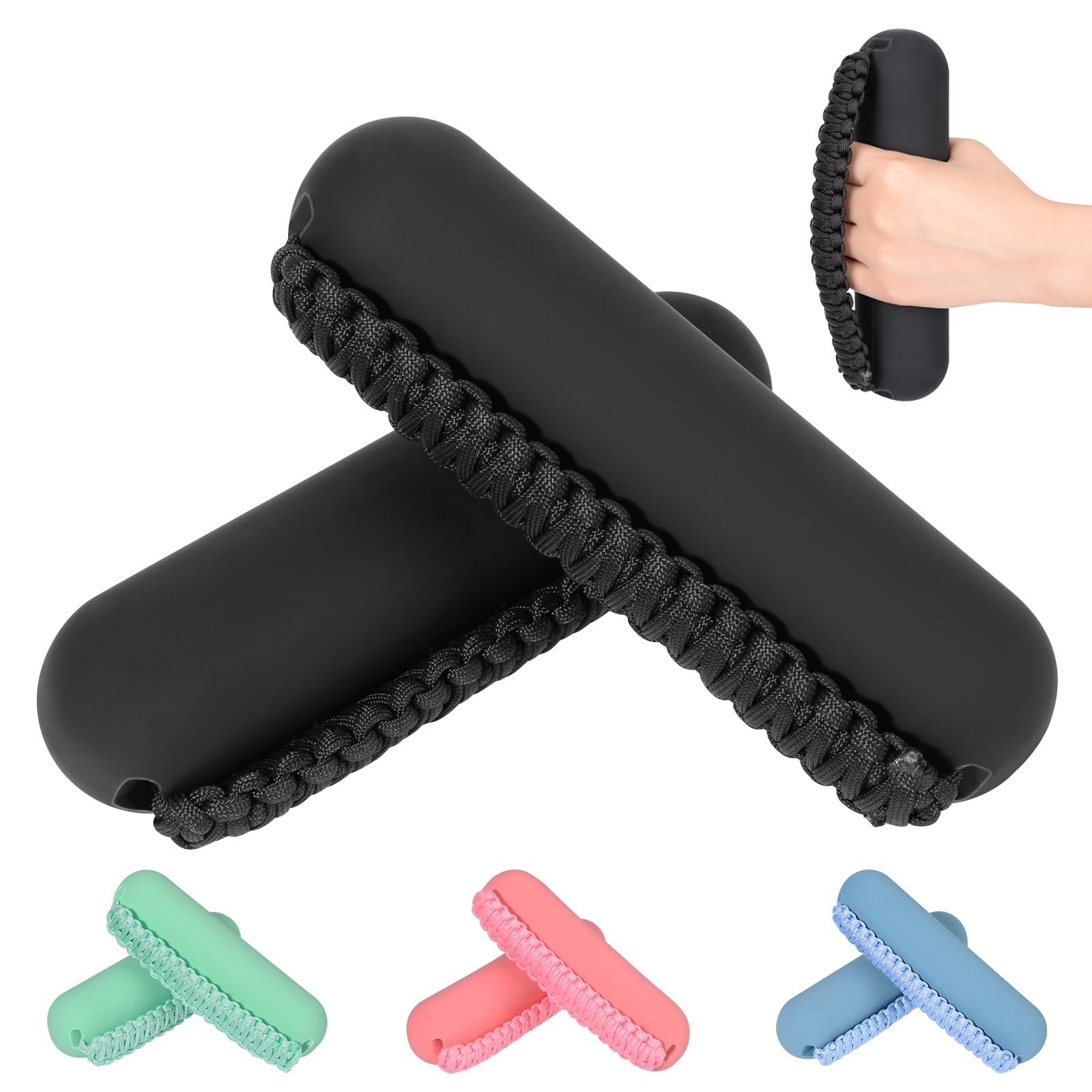 BOOSTEADY Hand Weights Set for Women Men, Soft Dumbbells of 2 (3lbs), Walking Weight with Hand Strap for Aerobics, Jogging, Running-Black