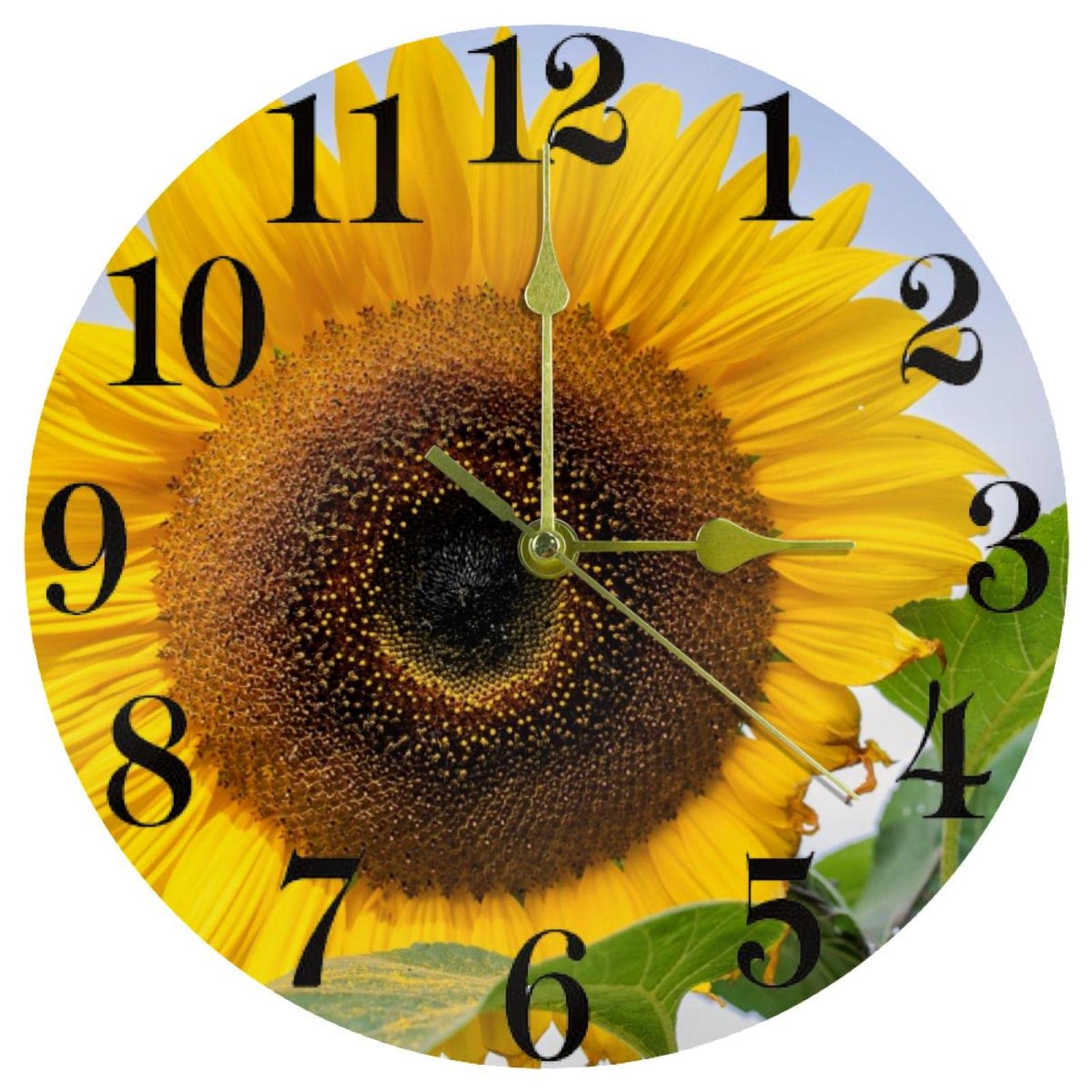 Horloge murale ronde silencieuse mécanique quartz pour école et administration Helianthus