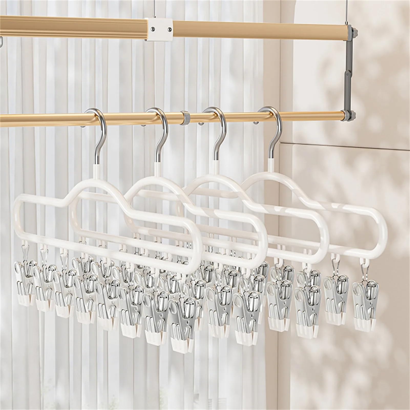 Sockentrockner 2 Stück Multi-Clip-Wäscheständer | Socken, Unterwäsche, Kleidung, mehrere Clips, platzsparende Aufbewahrung von Kappen(Green)