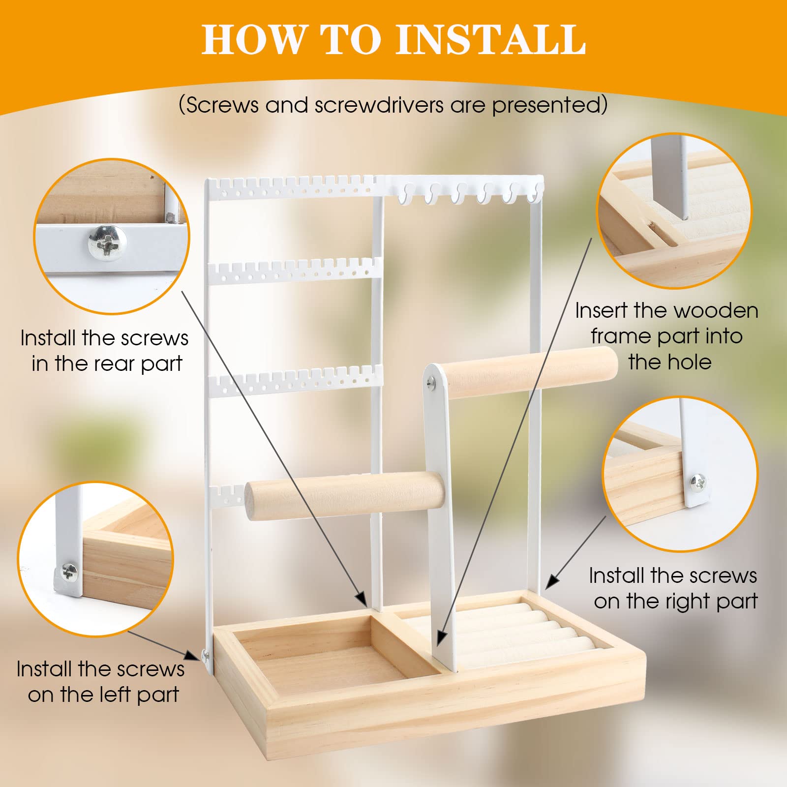 UKCOCO Présentoir à Bijoux Velours Buste Mannequin Porte