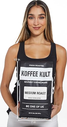 Miniatura 6 de Koffee Kult Granos de café tostado medio 100 Arábica gourmet de Colombia y Brasil 80oz