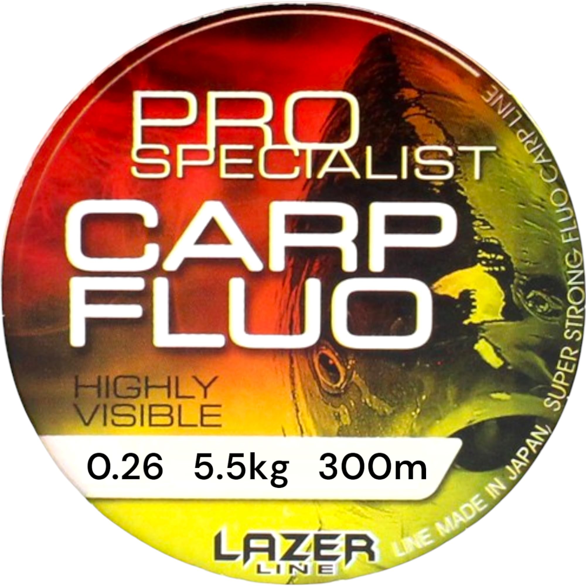 CARP Fluo monofil żyłka wędkarska 300 m średnica 0,26 mm test 5,5 kg - fluorescencyjny pomarańczowy sznur - Method Feeder wędkarstwo karpiowe - wędkarstwo podstawowe - żyłka wędkarska