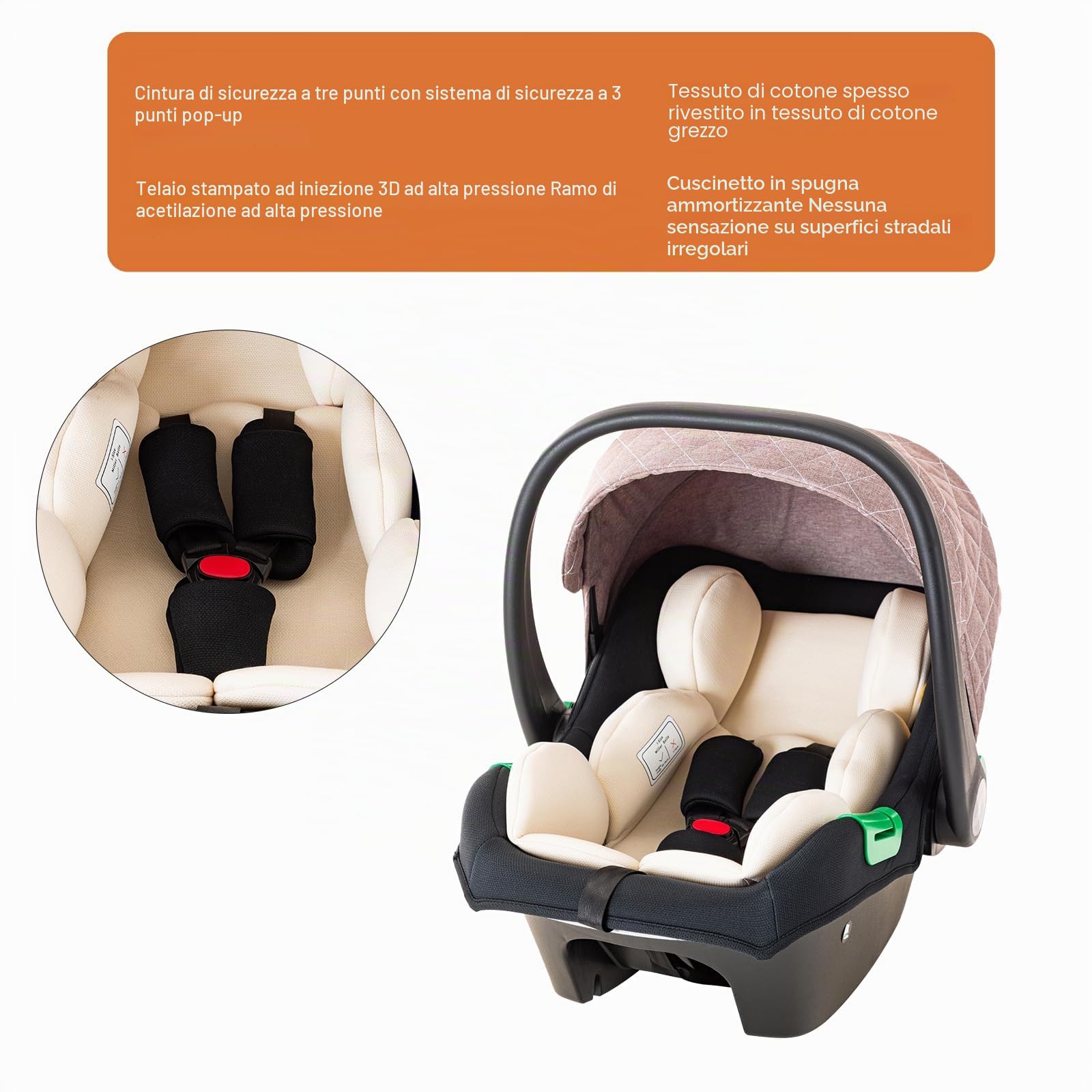 BEBBY Multifunzionale Carrozzina Passeggino Trio Combinazione Passeggino 3 in 1 Passeggino Ovetto Pieghevole Set Passeggino Neonato Sedili Parapiedi Zanzariere H2-BLACK