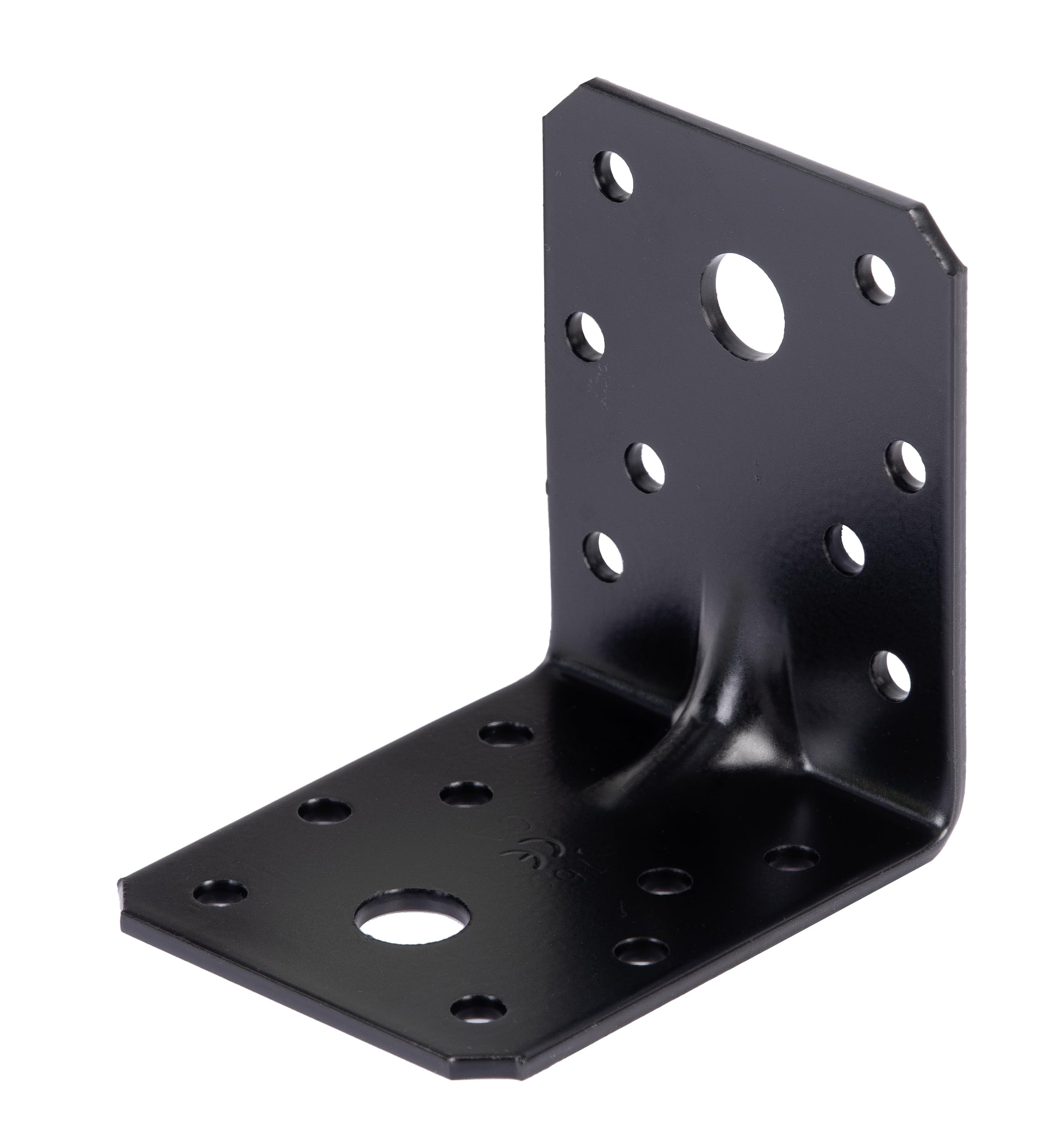Alberts 824860 Schwerlast-Winkelverbinder mit Sicke - verzinkt - schwarz - kunststoffbeschichtet - 70 x 70 x 55 mm | 50er Set