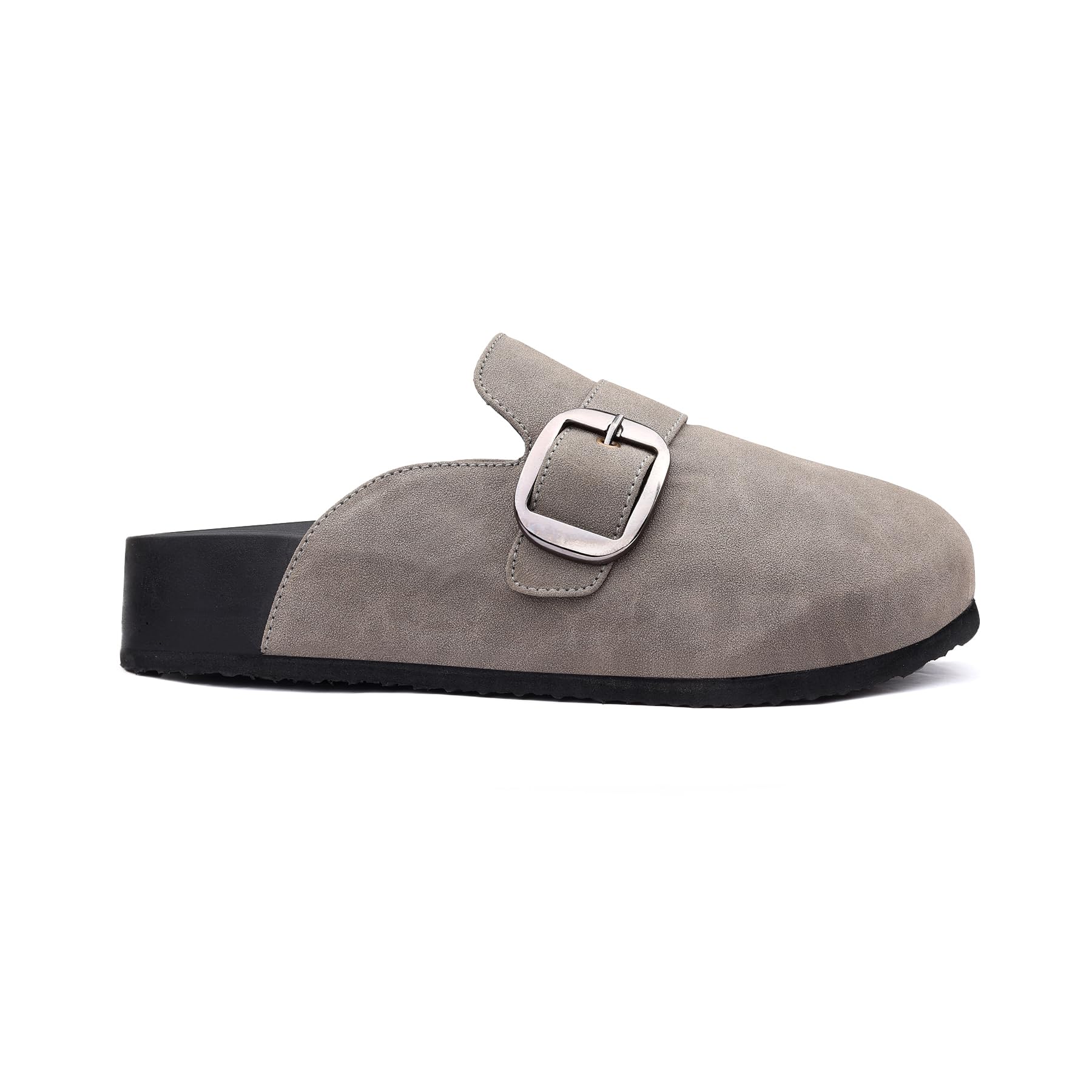 Men's Classic Backless Slip On Mules | Stylish Buckle Design Casual Clogs for Indoor Use with Cushioned EVA Sole.-image-12