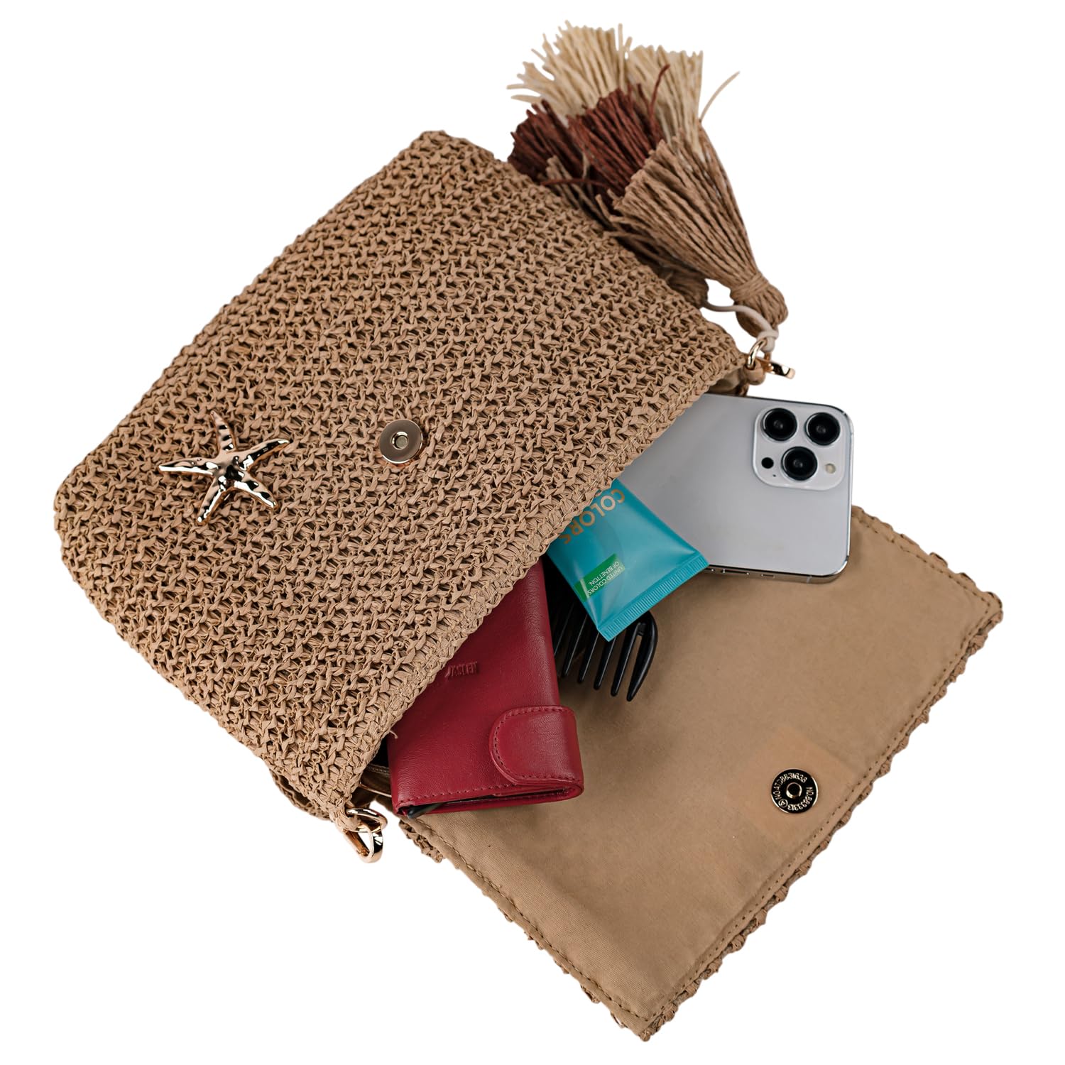 Lois - Bolsos Bandolera Mujer Rafia estilo casual elegantes. Bandolera Mujer Verano para diario moderno