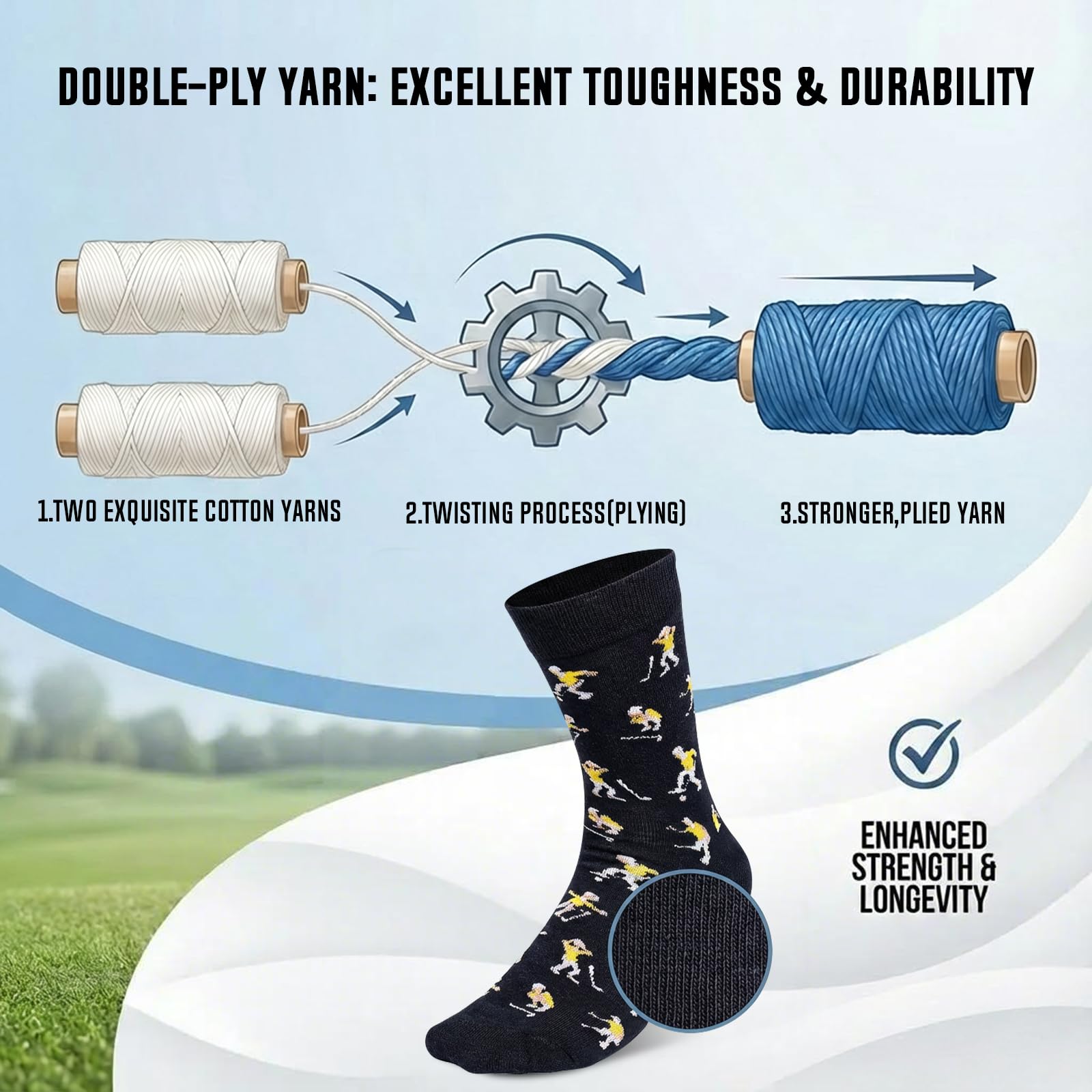 Funny Golf Socks for Men | Hilarious Gifts for Him, Golf Accessories & Themed Gifts for Golfers (Size 10-13)