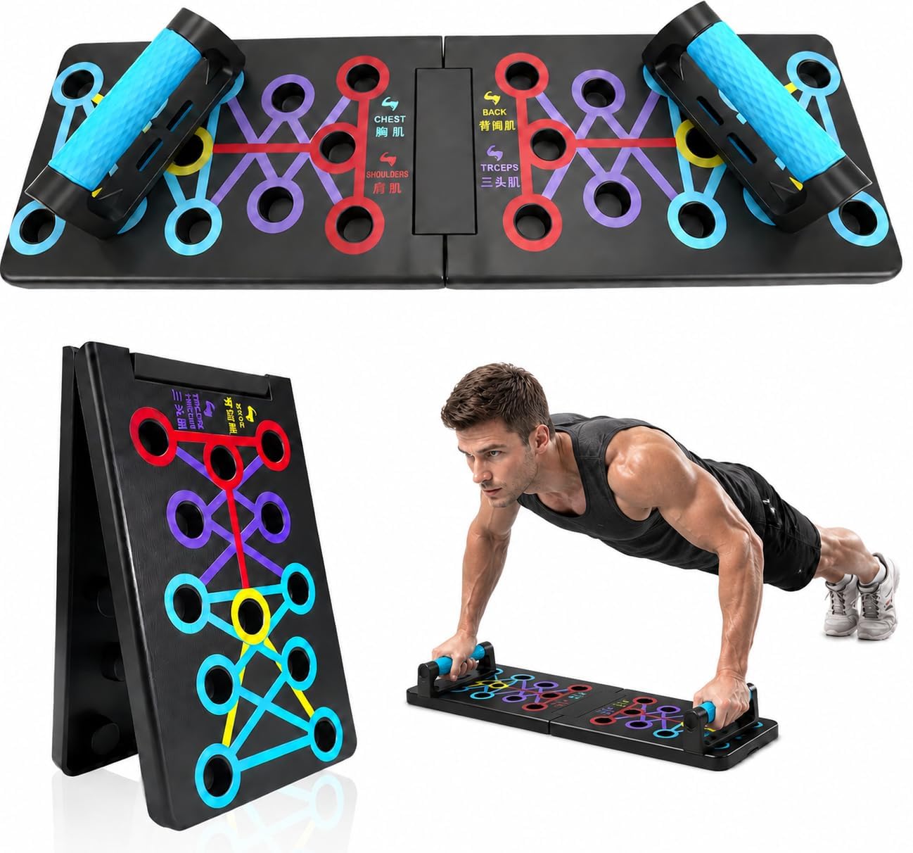 Elviora Push Up Board 26-in-1, Foldable Home Workout Equipment