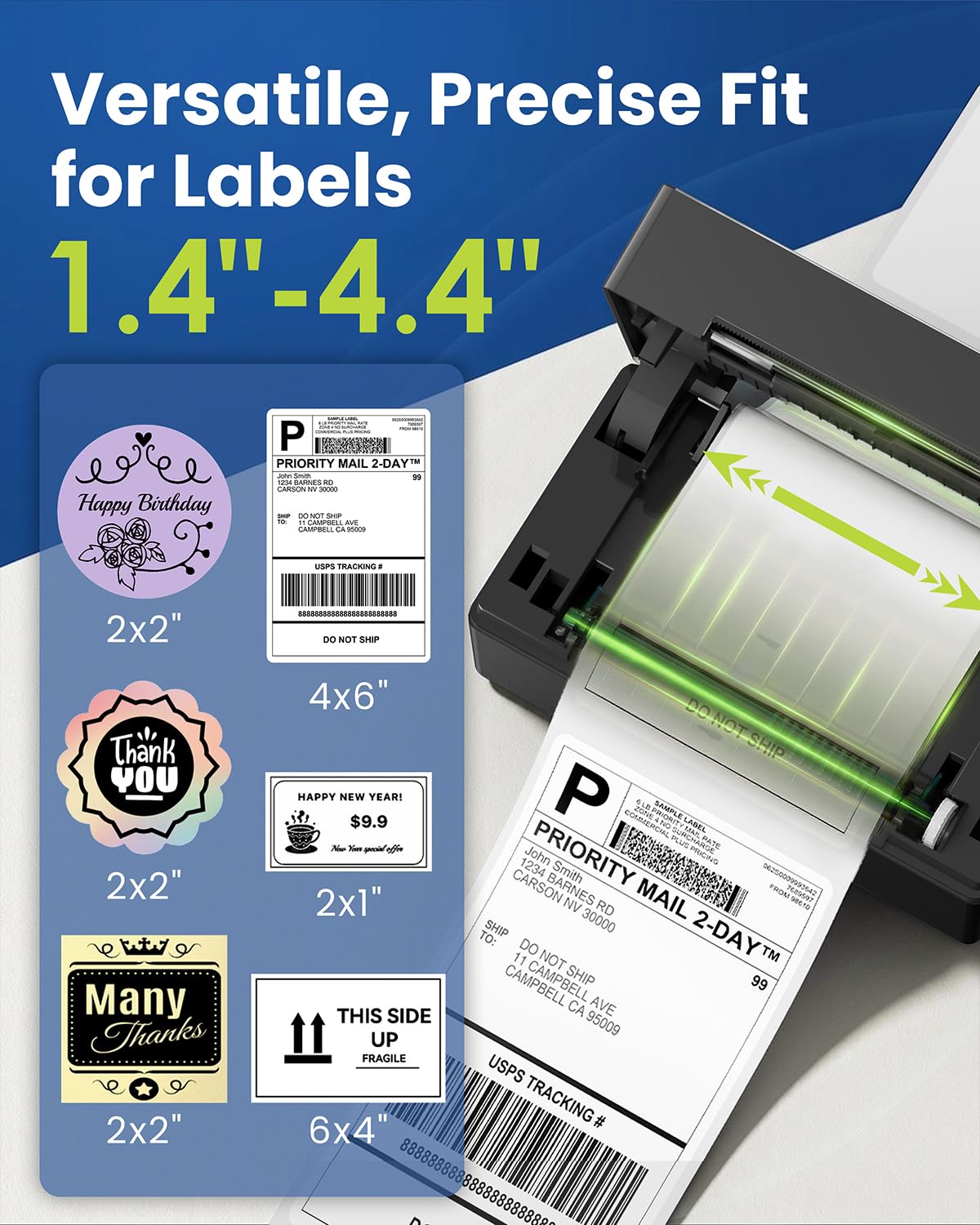 Labeer Bluetooth-Thermo-Versand-Etikettendrucker, kabelloser 4x6