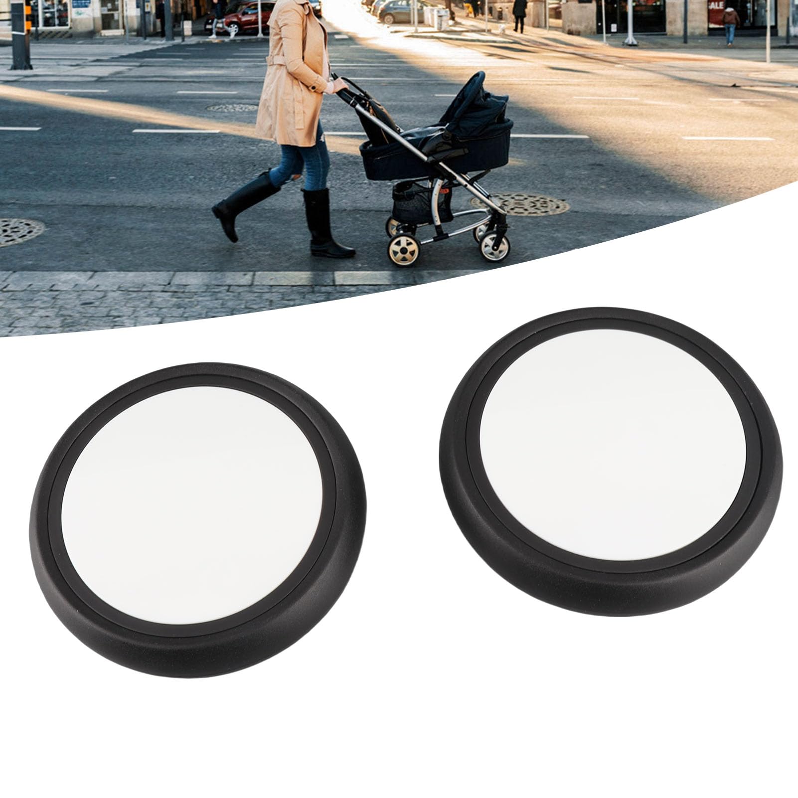 Generic Set di Ruote per Passeggino Ruote Anteriori e Posteriori Resistenti All'usura con Strumento di Installazione Semplice per Passeggini Yoya/Vovo, Ideali per i Genitori in Movimento (Una coppia