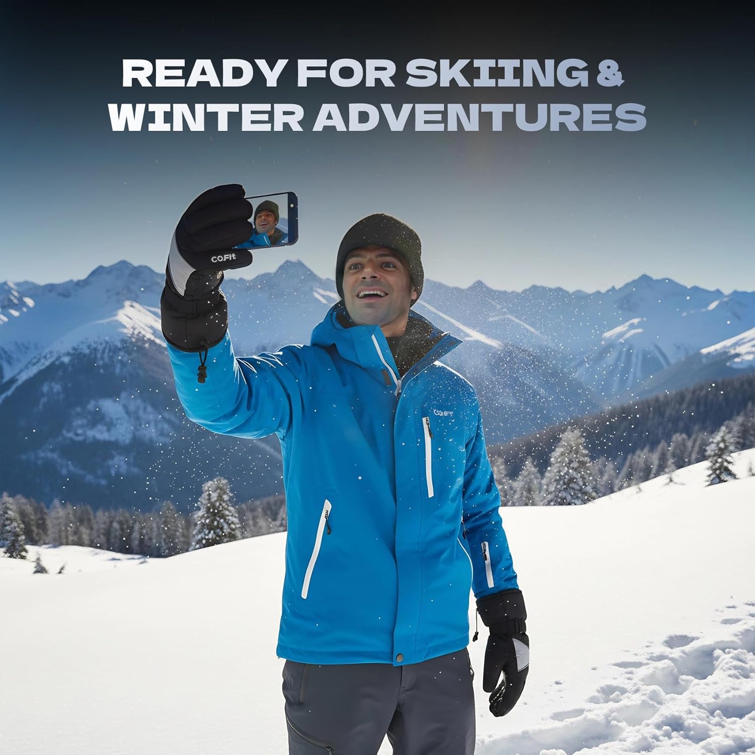 COFIT Ski Gloves for Men and Women, 3M Thinsulate C100 Insulated Winter Gloves Waterproof Windproof Touchscreen Snow Gloves for Skiing, Snowboarding, Hiking & Outdoor Work - Image 5