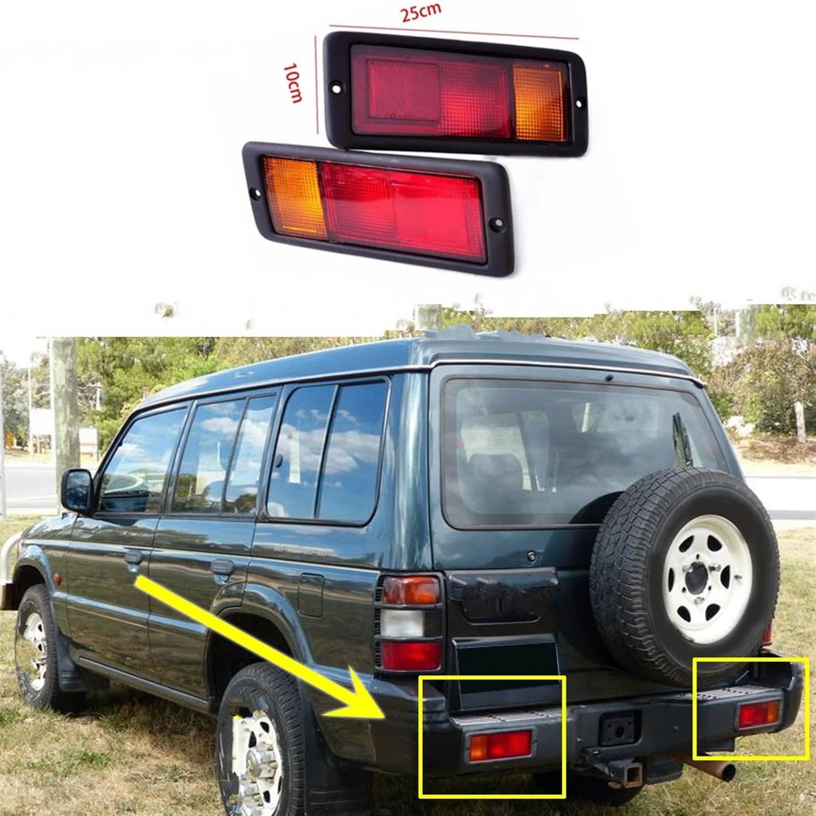 Compatibile Con Mitsubishi Per Pajero 1992-1999 Per Montero V33 MB124963 Paraurti Posteriore Riflettore Lampada Fanale Posteriore MB124964 214-1946L-UE 214-1946R-UE Fanalino posteriore auto