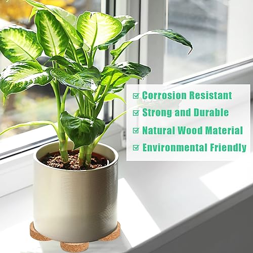 Miniatura 4 de 70 patas para maceta, 2 pulgadas, elevadores invisibles con superficie antideslizante, elevador de patas de corcho, patas de alcornoz sólido, para