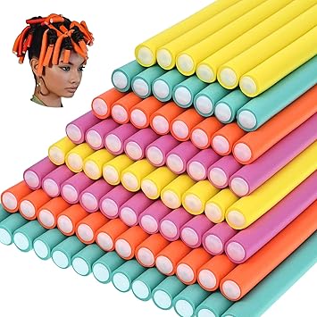 80Pcs 9.4 Inch Flex-rods Hair Rollers, DIY Flexible Curling Rods Twist-flex Soft Foam Hair Roller Curling Rods-Hair Curlers Rollers for Short, Medium, Long Thick Hair(Random Color, 0.55 inch)