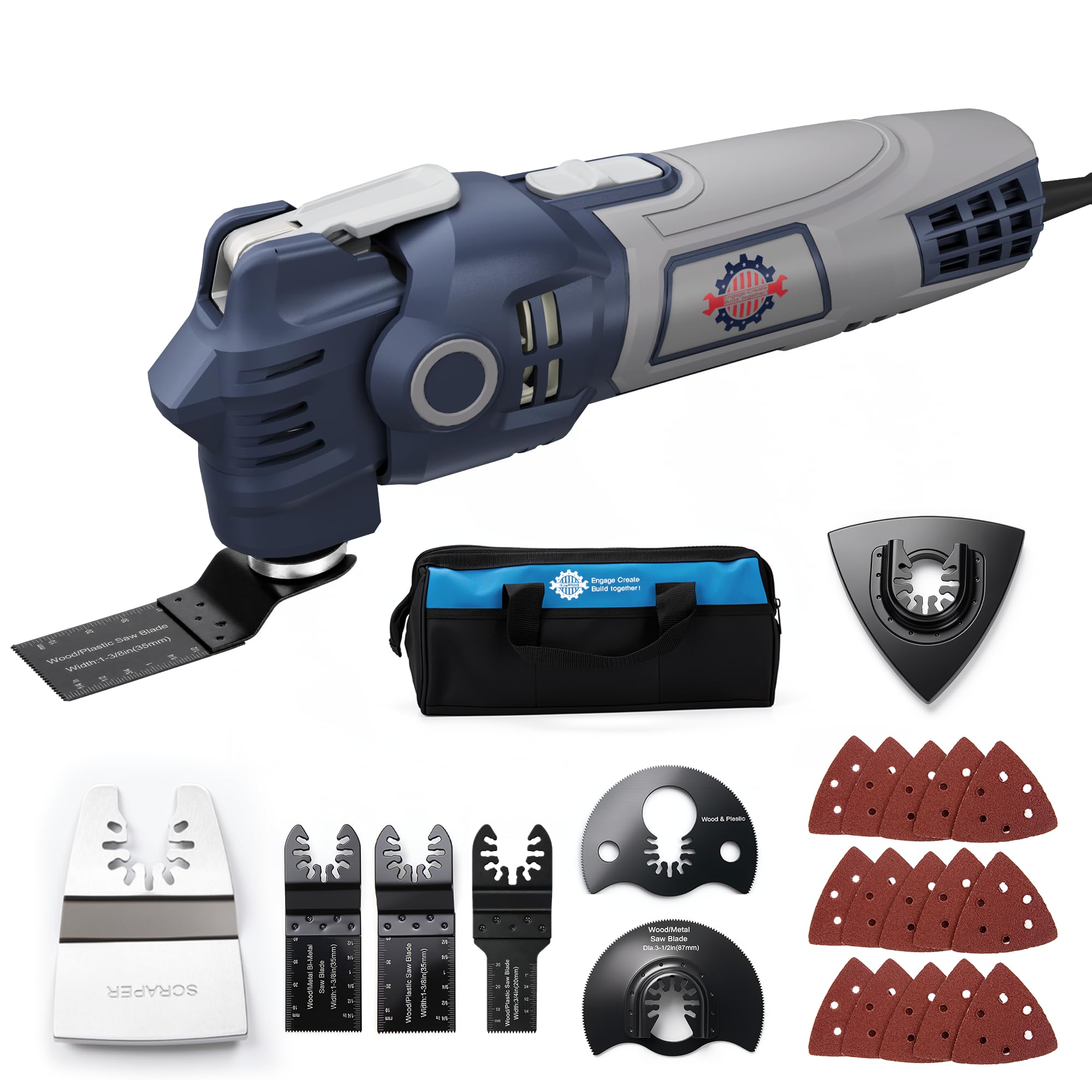 Corded Oscillating Multi-Tool Kit - 400W & 6 Speed -1