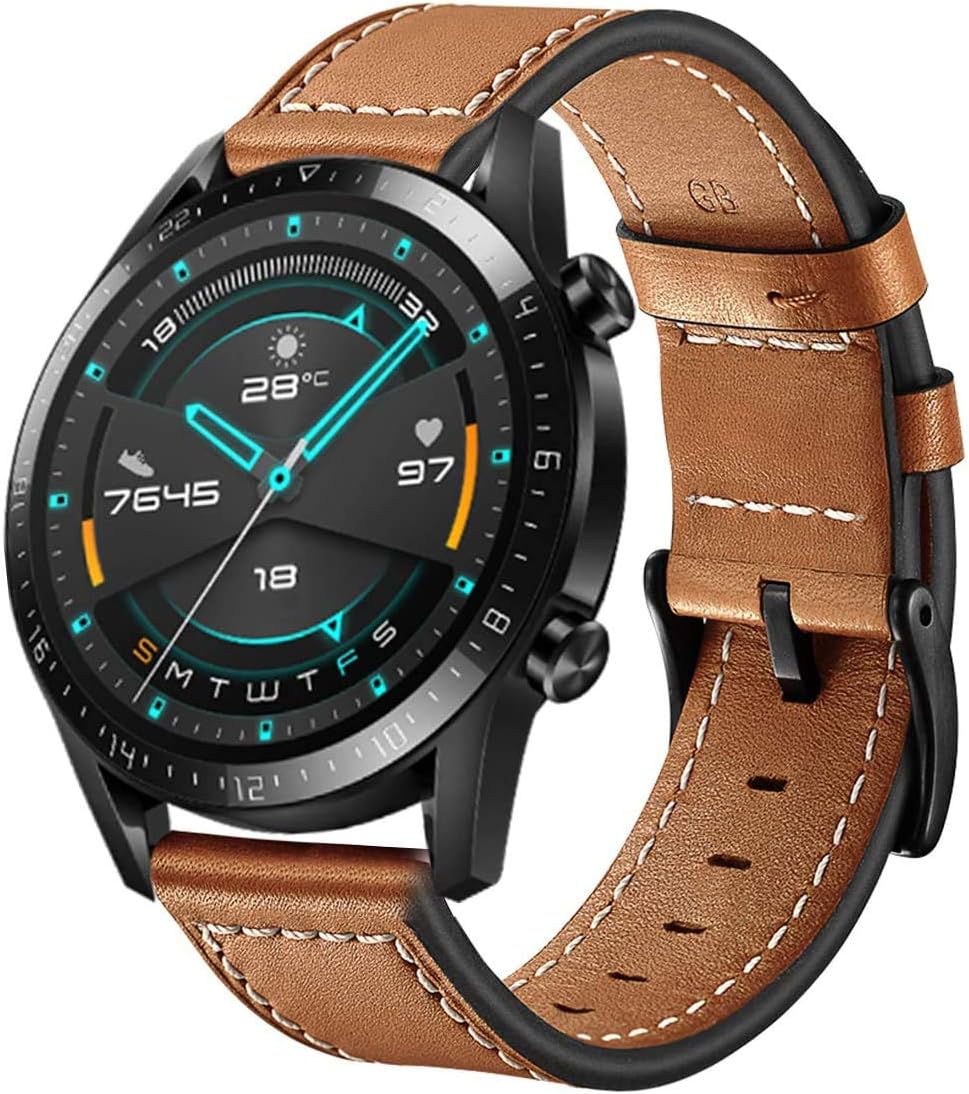 SPGUARD Strap Compatible with Huawei Watch 3 Strap Huawei Watch 3 Pro Band, 22mm Soft Leather Replacement Strap for Huawei Watch 3/Huawei Watch 3 Pro/Huawei Watch GT2 46mm