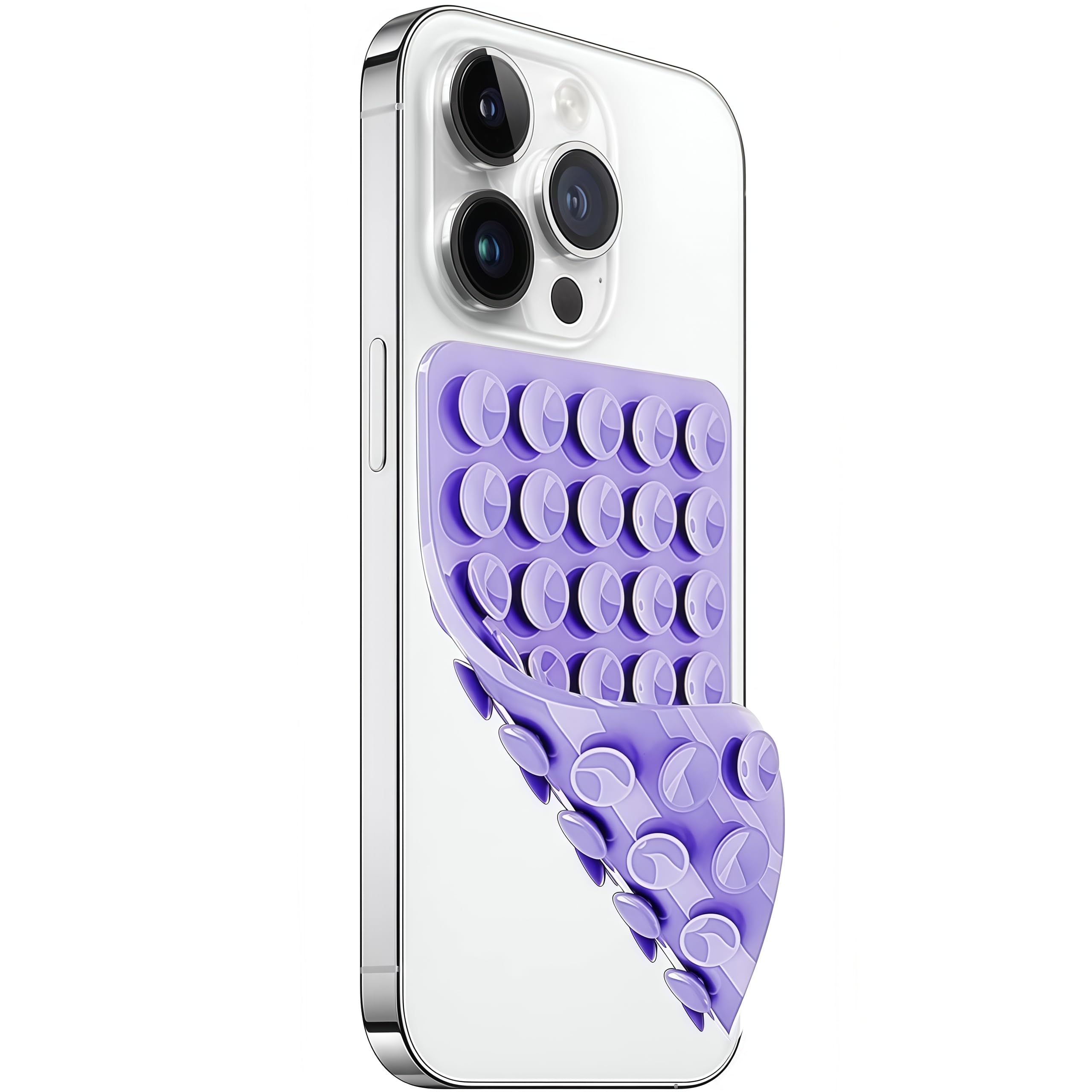 LvShuLiangPin Anteel Silicone Suction Cup Phone Case Mount Double Sided, Hands-Free Strong Grip Silicon Phone Holder for Selfies and Videos, Non Slip Phone Accessories (Purple)