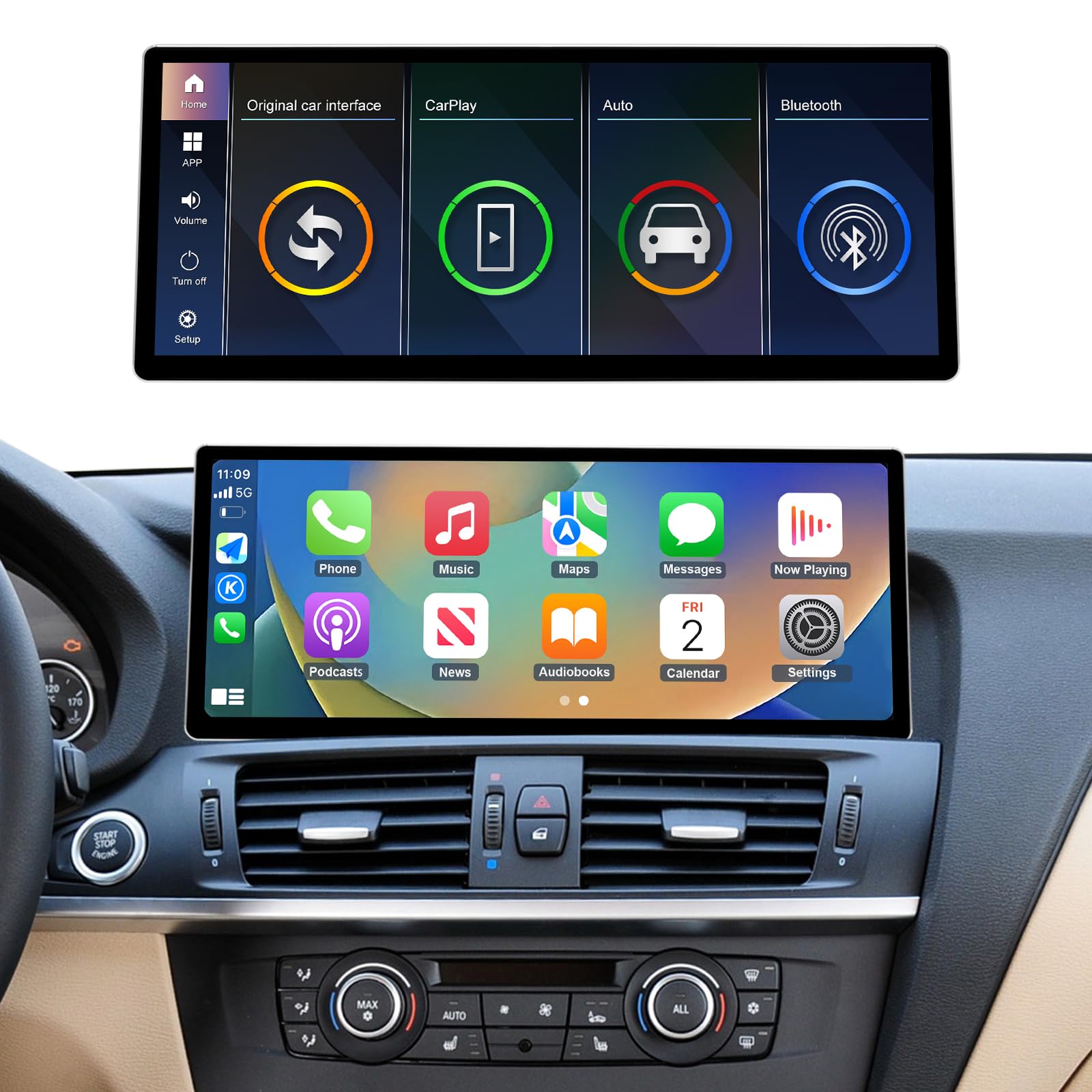 2026 12.3" CarPlay Android Auto Screen for BMW X3 X4 F25/ F26