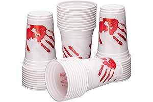 ArtCreativity Blood Print Halloween Party Plastic Cups