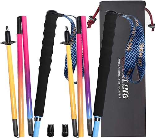 Bastones de senderismo de fibra de carbono, paquete de 2 unidades, ultraligeros de 10 onzas, diseño plegable de 3 piezas con agarres de corcho
