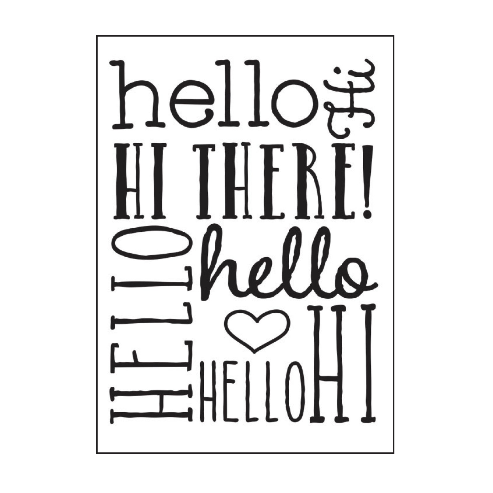 Vaessen Creative Embossing Folder Hello 5.75 x 4.21 inches - Embossing Folder for Card Making, Scrapbooking, Journaling - Reusable - Precise Results - for Embossing and Die-Cutting Machines