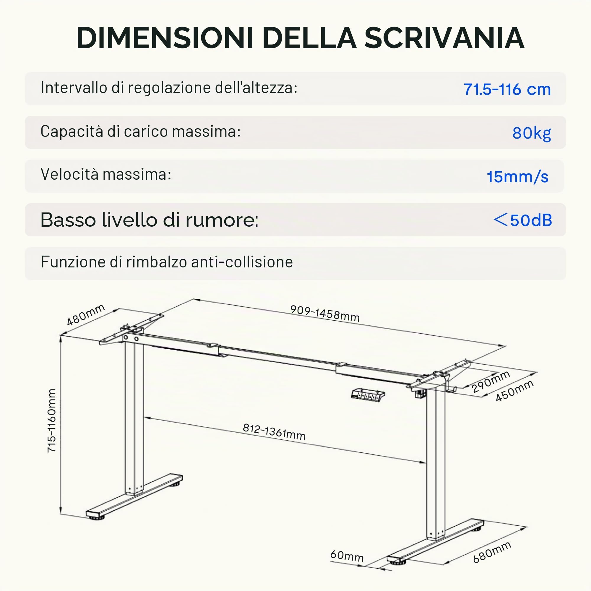FLEXISPOT Basic - Scrivania seduta in piedi da scrivania elettrica regolabile in altezza, telaio in acciaio a 2 piani con potente motorepulsante, alto e basso, bianco