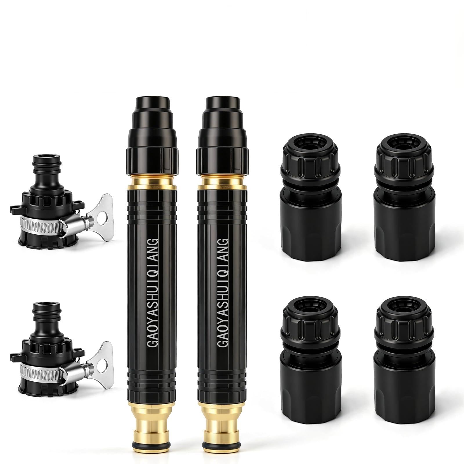 Photo 1 of 2 Sets High Pressure Hose Nozzle, 2026 Upgraded High Pressure Water Cannon, Adjustable Booster Home High Pressure Car Wash Water Gun with Booster Nozzle, for Plant Watering Lawn Car
