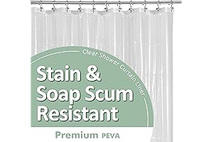 Barossa Design Clear Shower Curtain Liner: Crystal Clarity for Your Bathroom Oasis