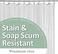 BarossaDesign Clear PEVA Shower Curtain Liner with 3 Magnets & Rustproof Grommets - Waterproof, Lightweight, Standard 72x72 Bathroom Essential