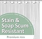 Barossa Design Plastic Shower Liner Clear - Premium PEVA Shower Curtain Liner with Rustproof Grommets and 3 Magnets, Waterproof Cute Lightweight Standard Size Bathroom Curtains - Clear