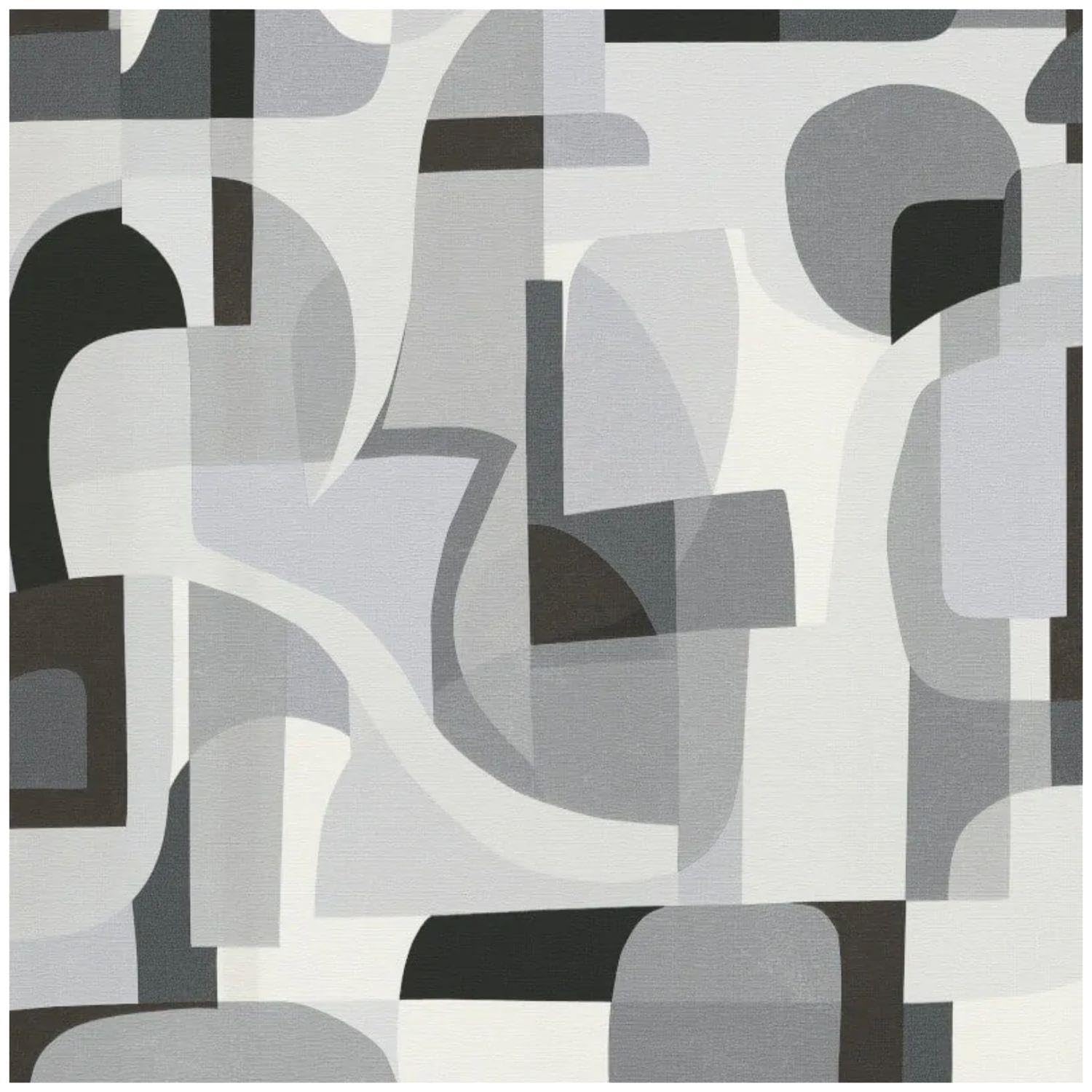 YöL Modern Geometric Grey Multi - Contemporary Versatile Sophisticated - Featured Striking Statement Wall - Living Room Dining Room Bedroom - Paste The Wall Vinyl Wallpaper