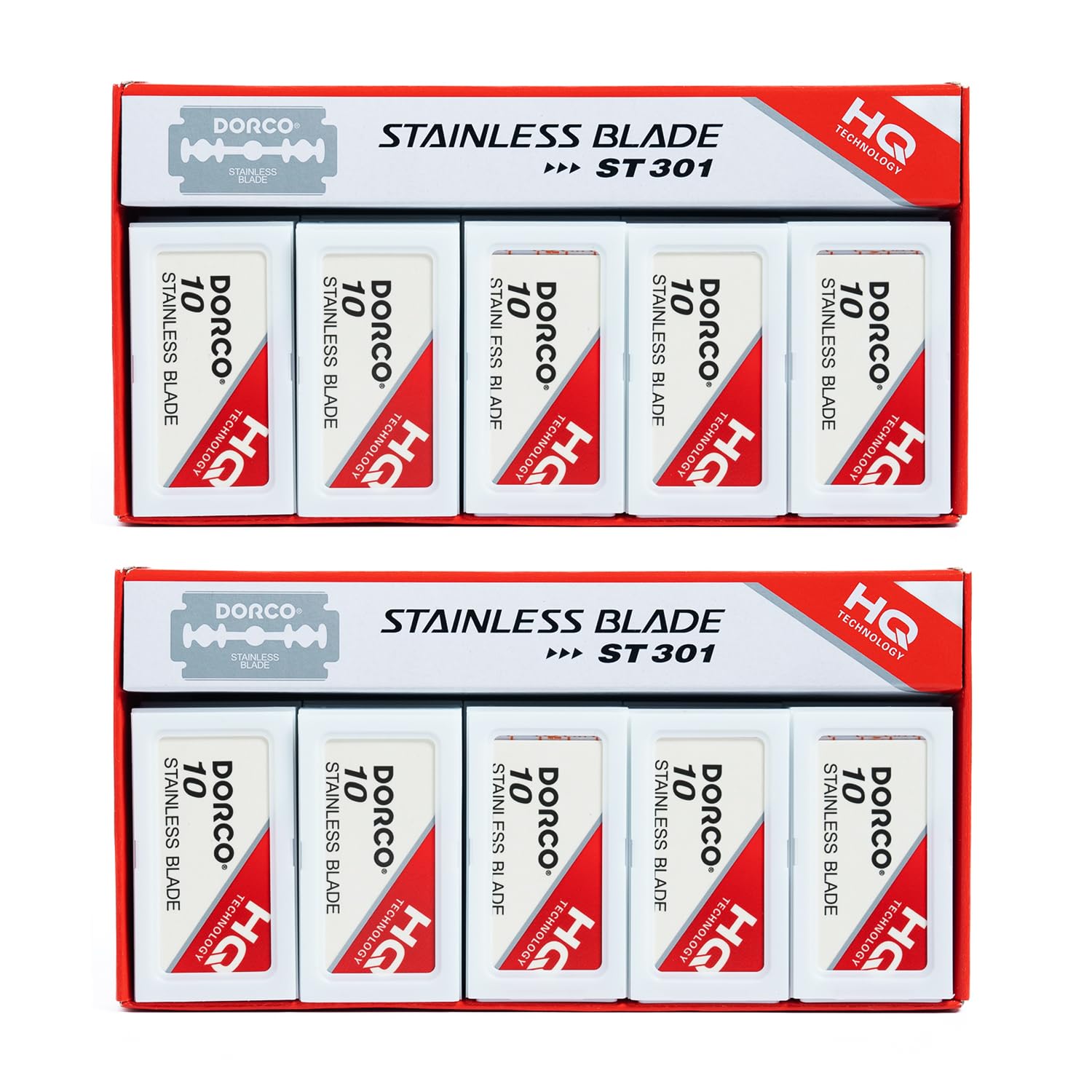 Dorco ST301 Platinum Extra Double Edge Razor Blades 200 Count, Razor for Men, Super Sharp for Smooth, Precise Shave, Stocking Stuffers