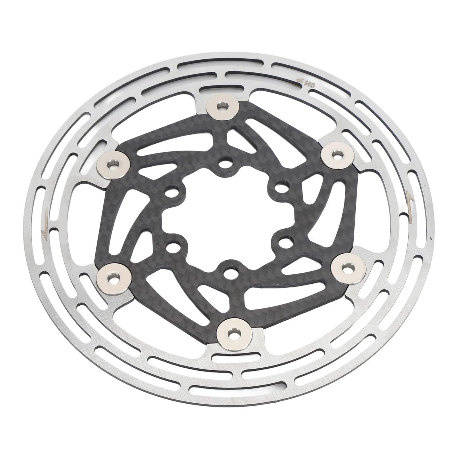 Emoshayoga Rotor de Disco de Freno de Bicicleta, Acero Ligero con Disipación de Calor para Bicicletas de Montaña y de Carretera, Diseño de Fibra de Carbono de 6 Pernos