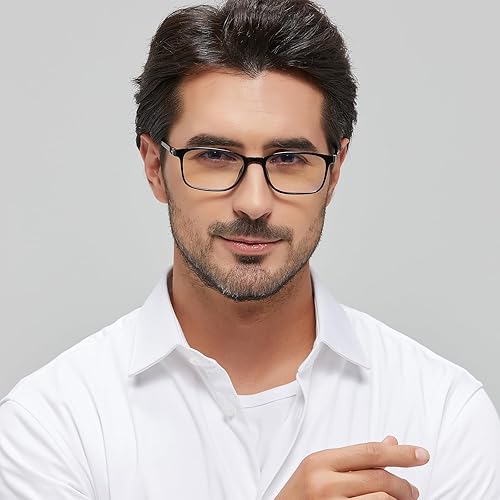 Miniatura 3 de ANRRI Gafas clásicas lentes transparentes sin receta cuadrada marco negro gafas hombres mujeres