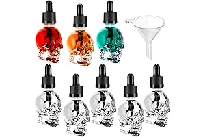 8 Pcs 1oz Skull Glass Dropper Bottles Empty Refillable Bottles
