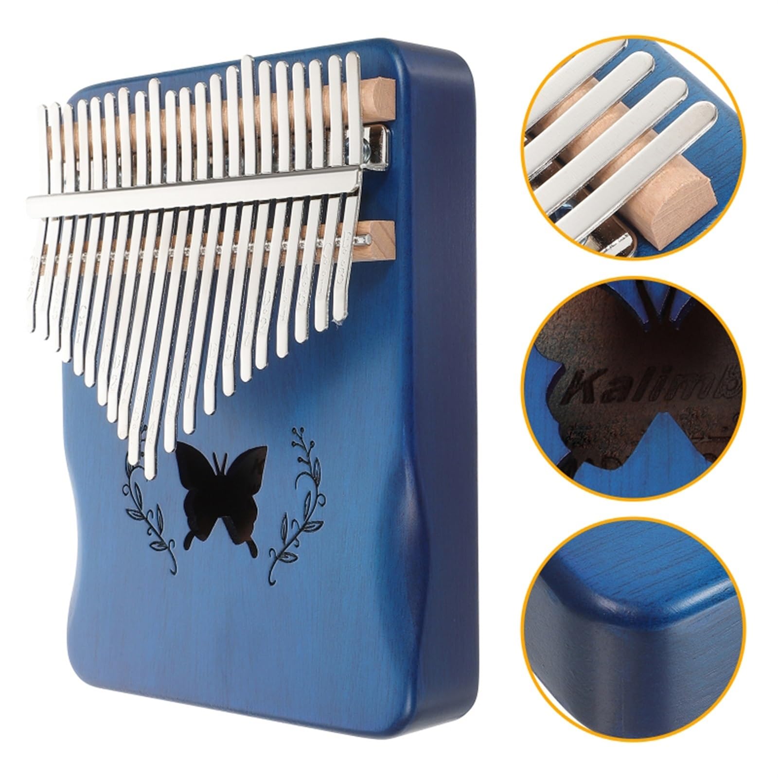 Pianino Kciukowe Kalimba Przenośny Kalimba 21-tonowy Fortepian Kciukowy Piękny Drewniany Instrument Muzyczny Na Palce