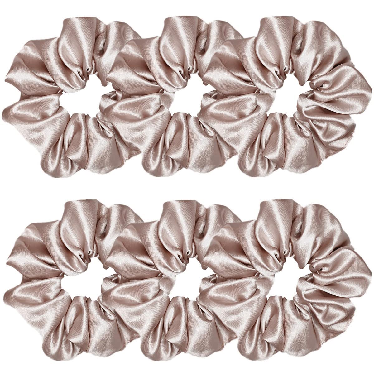 6 Pcs Satin Silk Hair Scrunchies Soft Hair Ties Fashion Hair Bands Hair Bow Ropes Hair Elastic Ponytail Holders Hair Accessories for Women and Girls (