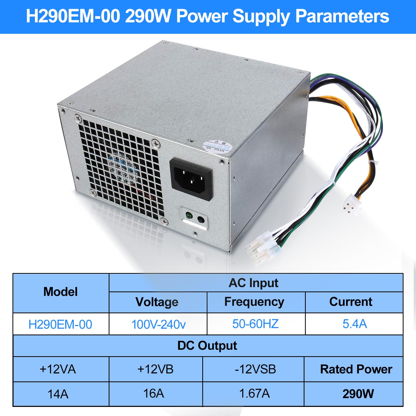 S-Union H29AM- Fuente de alimentación de 29 W Compatible con DELL Optiplex 32 72 92/Precision T17/PowerEdge T2 (MT Mini Tower) RVTHD KPRG9 HYV3H D29A1L L29AM- PS-3291-1DF H29EM-